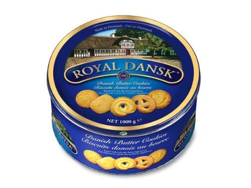 Continental Bakeries Royal Dansk Buttercookies (Metallrunddose), dänische Butterkekse, 1 KG von Royal Dansk