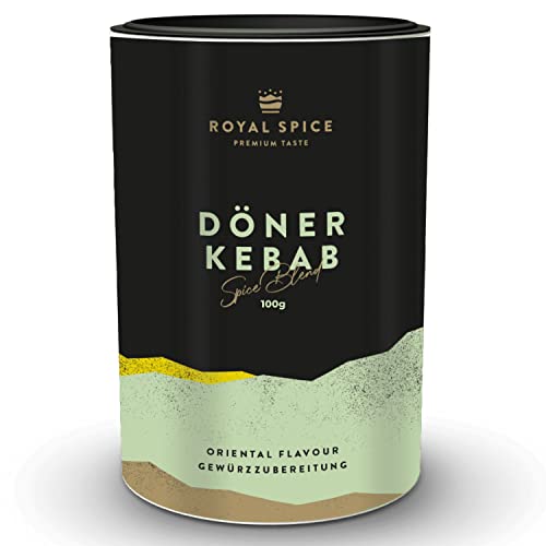 Royal Spice Döner Kebab Gewürz 100g - Intensives Döner Gewürz mit authentischem Aroma & hohen Kräuteranteil für Hähnchen, Kalb, Pute, Hackfleisch, Köfte Gewürz & um Gemüse mediterran abzuschmecken von ROYAL SPICE