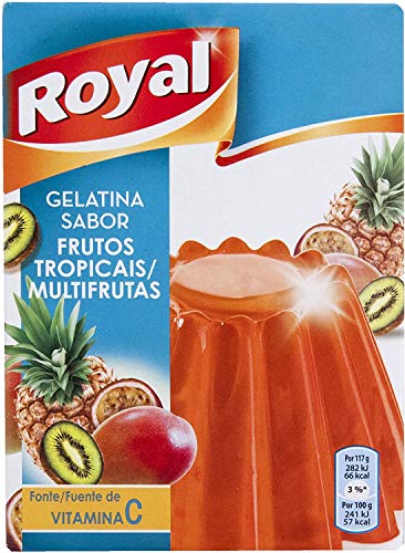 Royal, Gelatina Sabor Tropical, Gelatine mit tropischem Geschmack, 30 % weniger Zucker, 2 x 57 g von Royal