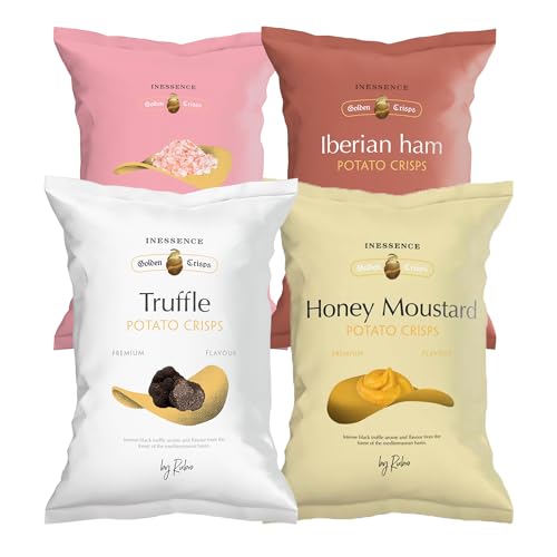 Rubio Mini Chips Mix, Trüffel, Honig & Senf, Iberischer Schinken, Salz, Vegan, Glutenfrei 4 x 45g von Rubio