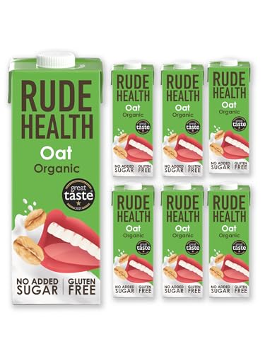 Rude Health 6 x 1 Liter Bio Haferdrink, 100% natürliches Bio Getränk, laktosefrei, milchfrei und glutenfrei, ohne Zuckerzusatz, gesund und vegan von Rude Health
