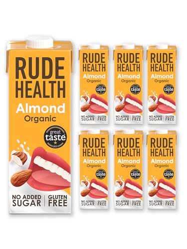 Rude Health 6 x 1 Liter Bio Mandeldrink, 100% natürliches Bio Getränk, laktosefrei, milchfrei und glutenfrei, ohne Zuckerzusatz, gesund und vegan von Rude Health