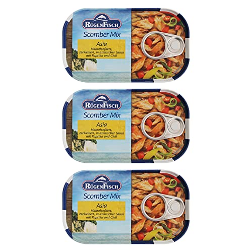 3er Pack Rügen Fisch Scomber Mix Asia (3 x 120 g) von Rügen Fisch