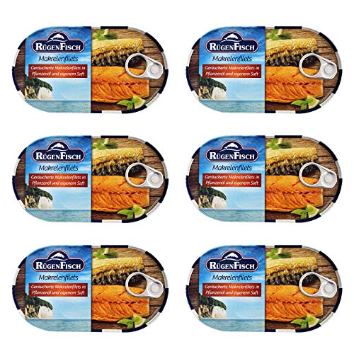 6er Pack Rügen Fisch Makrelenfilets in Öl (6 x 200 g) von Rügen Fisch