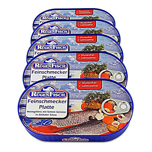 Feinschmecker Platte 5er Pack (5 x 200 g) von Rügen Fisch