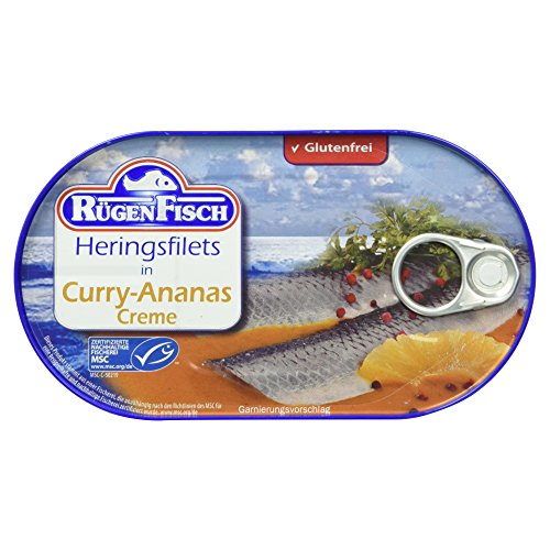 Rügenfisch Heringsfilet in Curry-Ananas Creme, 200g von Rügen Fisch