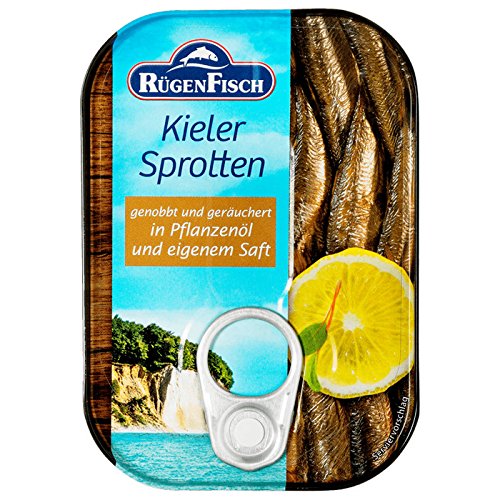 Rügenfisch Kieler Sprotten geräuchert in Pflanzenöl (5 x 90g) von Rügen Fisch