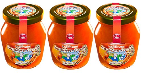 3 Gläser Rügener Inselfrische Sanddorn Fruchtaufstrich pur mit extra viel Frucht, 220 g von Rügener Inselfrische