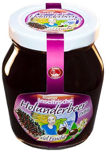 Rügener Inselfrische Holunderbeer Fruchtaufstrich mit extra viel Frucht pur, 220g von Rügener Inselfrische