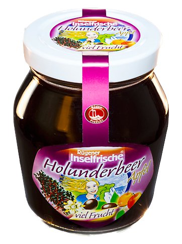 Rügener Inselfrische Holunderbeer Fruchtaufstrich mit extra viel Frucht und Apfel, 220g von Rügener Inselfrische