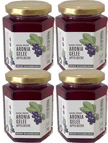 4 Gläser Original Rügener Aronia Gelee von Rügener Wildsammlungen