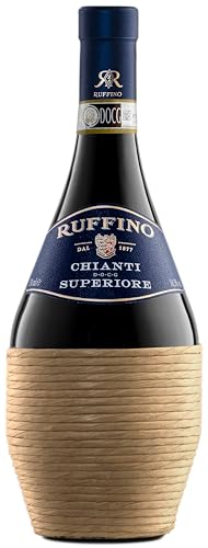 Ruffino Fiasco Chianti Superiore DOCG - Traditioneller toskanischer Rotwein in der Bastflasche (1 x 0,75l) von Ruffino