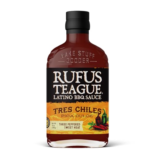 RUFUS TEAGUE Tres Chiles BBQ Sauce (396 g), Mittelscharfe exotisch würzige Grillsauce mit einem Touch Limette, glutenfrei und ohne GMOs/GVOs von Rufus Teague