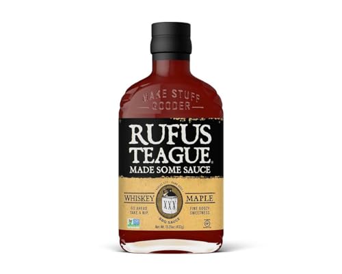 RUFUS TEAGUE Whiskey Maple BBQ Sauce (432 g), milde BBQ-Sauce aus Kansas City mit Whiskey und Ahornsirup, glutenfrei und ohne Gentechnik von Rufus Teague