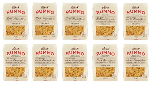 10x Rummo Farfalle N°85 Pasta Lenta Lavorazione Teigwaren aus Hartweizengrieß Bronze-Zeichnung 500g von Rummo