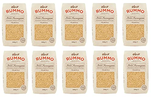 10x Rummo Stelline N°22 Pasta Lenta Lavorazione Teigwaren aus Hartweizengrieß Bronze-Zeichnung 500g von Rummo