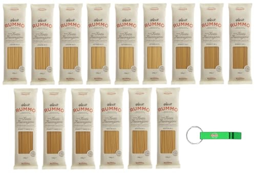 15x Testpaket Rummo Pasta BUCATINI - SPAGHETTI - SPAGHETTI GROSSI - LINGUINE - FETTUCCE,Italienische Nudeln aus Hartweizengrieß,500g + Beni Culinari Kostenloser Schlüsselanhänger von Rummo