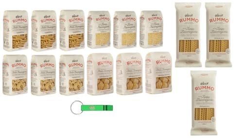 15x Testpaket Rummo Pasta STELLINE - CASARECCE - ORECCHIETTE - TRIPOLINE - CONCHIGLIONI RIGATI,Italienische Nudeln aus Hartweizengrieß,500g + Beni Culinari Kostenloser Schlüsselanhänger von Rummo