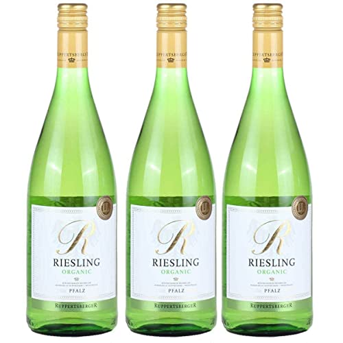 3 Flaschen Ruppertsberger R Riesling organic Weißwein 12,5% vol. 1,0l von Ruppertsberger