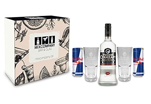 Russian Standard Vodka Set/Geschenkset -Russian Standard Vodka 0,7l 700ml (40% Vol) + 2x Gläser + 2x Red Bull 250ml - Inkl. Pfand EINWEG von Russian Standard-Russian Standard