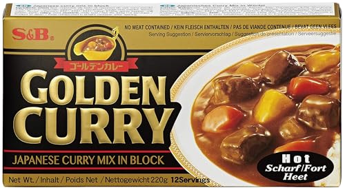 S&B Golden Curry scharf – Japanische Gewürzmischung zur Zubereitung von Curry-Gerichten – 1 x 220 g von S&B