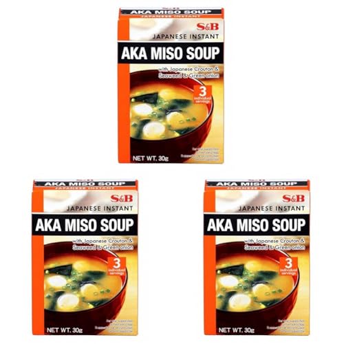 S&B - Instant Aka Miso Suppe, (1 X 30 GR) (Packung mit 3) von S&B