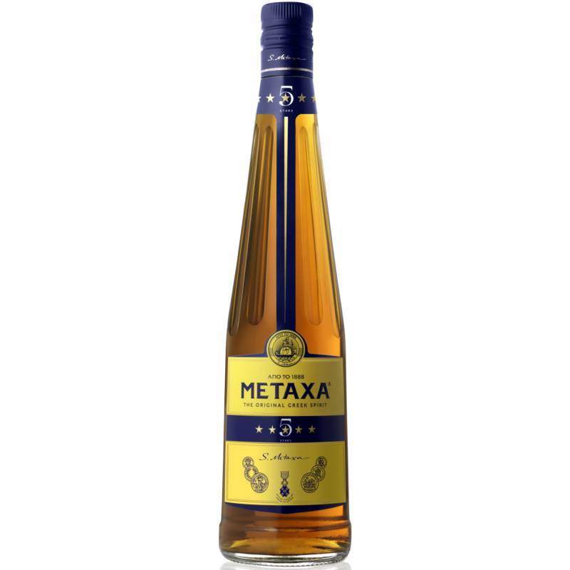 Metaxa 5 Stars Brandy, Griechenland, 1,0 L, 38% Vol., Spirituosen von S.& E.&A. METAXA A.B.E., 6, A. METAXA STR., 145 64 KIFISSIA GREECE