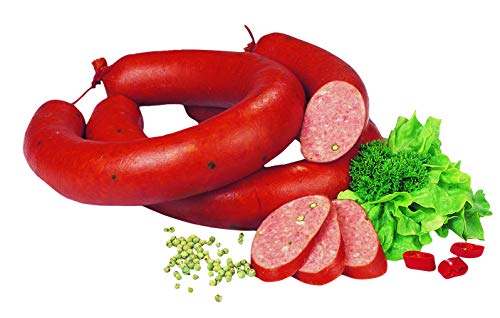 Food-United Jägerkranzl im Ring 700g Bayerische-Schlesische-Polnische-Krakauer-Wurst-Spezialität mit grünen Pfefferkörnern und herzhaftem Raucharoma mit hohem Magerfleischanteil von S.Mile GmbH