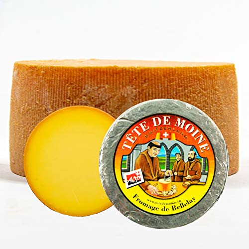 Food-United TETE DE MOINE AOC-AOP Schweizer Mönchskopf-Käse-Laib 800g Swiss-Girolle Monks-Head-Cheese Berner Jura Halb-Fester-Schnittkäse blumig-würzig original g.U. Siegel von S.Mile GmbH