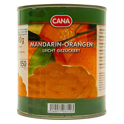 Food-United türkische Mandarin-Orangen geschält ohne Kerne leicht gezuckert in Sirup 1 Dose Füllm 800g ATG 480g Ring-Pull-Verschluss intensiv komplexes Aroma gleichmäßige ganze Segmente (1 Dose) von S.Mile GmbH