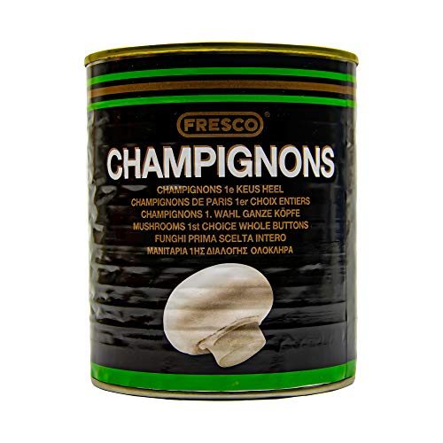 Food-United weiße Champignons Mini Köpfe ganz 1 Dose Füllmenge 800g ATG 460g gekocht tolles Champignon-Aroma keine Zusätze ohne Konservierungsstoffe 1. Wahl Premium Qualität ohne Aroma-Zusätze von S.Mile GmbH