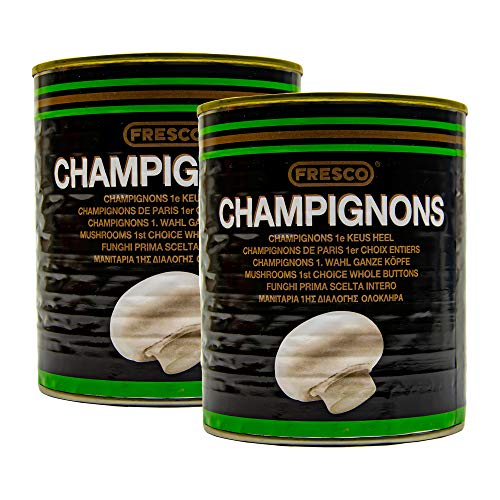 Food-United weiße Champignons Mini Köpfe ganz 2 Dosen Füllmenge 800g ATG 460g gekocht tolles Champignon-Aroma keine Zusätze ohne Konservierungsstoffe 1. Wahl Premium Qualität ohne Aroma-Zusätze von S.Mile GmbH