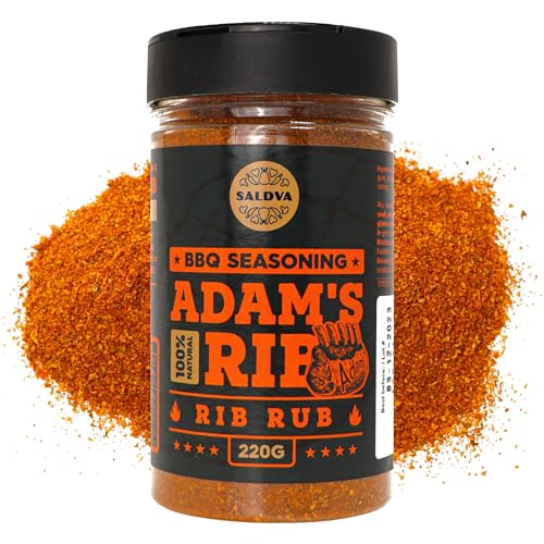 Adam's Ribs BBQ Rub - 100% natürliche Grillgewürze - Perfekte Gewürzmischung für saftige BBQ und gegrillte Rippchen - Große Packung (220 g) von SALDVA