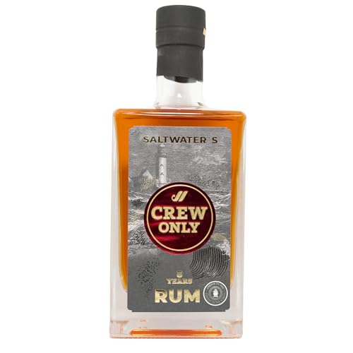 CREW ONLY Rum 8y – Komposition mit 8 Jahre altem Rum aus Trinidad, Panama, Nicaragua, Jamaica und Spanien | Mehrfach mit Gold ausgezeichnet | 0.7l Schnaps-Flasche | 40% vol. Alkohol von SALTWATER's