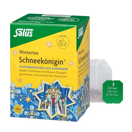 Salus Wintertee - Schneekönigin - 1x 15 Filterbeutel (30 g) - milder Früchte-Gewürztee mit feinem Orangengeschmack und winterlichen Gewürzen - Wintermärchen aus Dänemark - bio von Salus