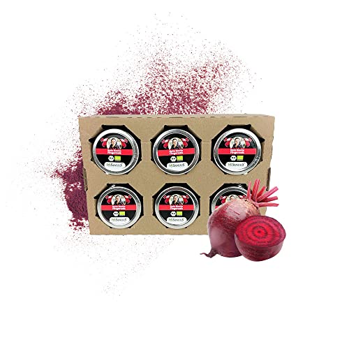 SANUUS Bio Gourmet Gewürz Salze Rote Beete 6x120g - Gewürze & Salz zum Kochen, Grillen oder als Geschenke zur Hauseinweihung - Besonderes Gourmet Kräuter Gewürzsalz aus dem Allgäu von SANUUS Better Living