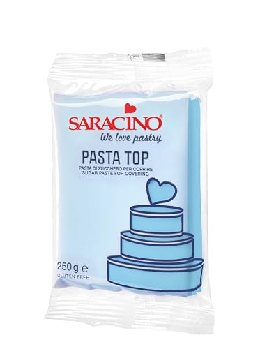 Saracino Top Babyblaue Fondant zum Bedecken, 250 g, hergestellt in Italien von SARACINO We love pastry
