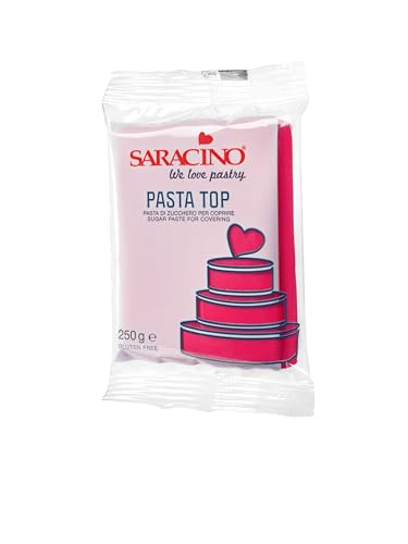 Saracino Top Fuchsia Fondant zum Überziehen, 250 g, hergestellt in Italien von SARACINO We love pastry