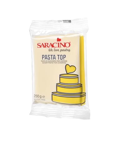 Saracino Top Gelbe Fondant zum Bedecken, 250 g, hergestellt in Italien von SARACINO We love pastry