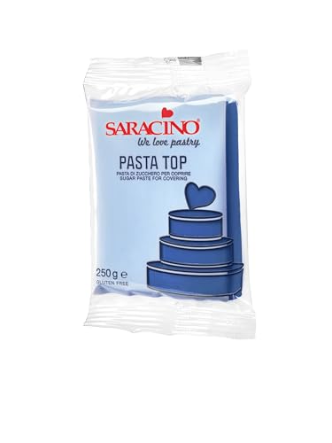 Saracino Top Marineblaue Fondant zum Bedecken, 250 g, hergestellt in Italien von SARACINO We love pastry