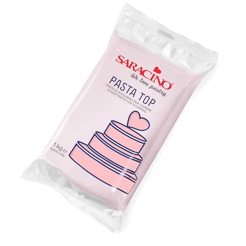 Saracino Top-Zuckerpaste zum Überziehen von 1000 g Fondant, hergestellt in Italien, Farbe Babyrosa von SARACINO We love pastry