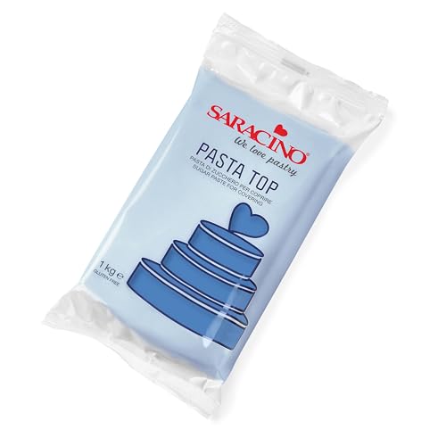 Saracino Top-Zuckerpaste zum Überziehen von 1000 g Fondant, hergestellt in Italien, blaue Farbe von SARACINO We love pastry