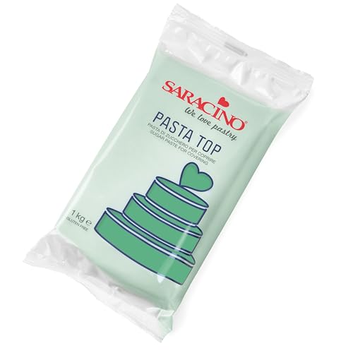 Saracino Top-Zuckerpaste zum Überziehen von 1000 g Fondant, hergestellt in Italien, grüne Farbe von SARACINO We love pastry