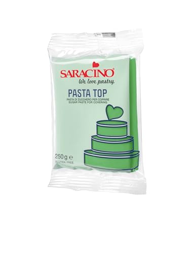 Saracino Top hellgrüne Fondant zum Abdecken, 250 g, hergestellt in Italien von SARACINO We love pastry