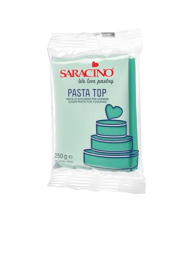 Saracino Türkis-Top-Fondant zum Überziehen, 250 g, hergestellt in Italien von SARACINO We love pastry