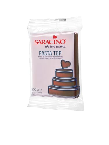 Saracino braune Fondant zum Bedecken, 250 g, hergestellt in Italien von SARACINO We love pastry