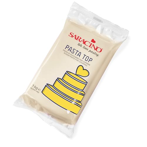 Saracino Top-Zuckerpaste zum Überziehen von 1000 g Fondant, hergestellt in Italien, gelbe Farbe von SARACINO We love pastry