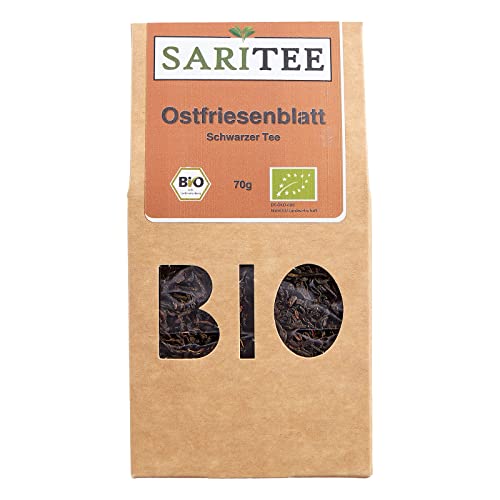 SARITEE Bio Ostfriesenblatt lose I Schwarzer Tee aus kontrolliert biologischem Anbau I Schwarztee lose I Schwarzer Tee Bio I Assam Tee I Schwarz Tee I Breakfast Tea I Teemischung 70 g von SARITEE