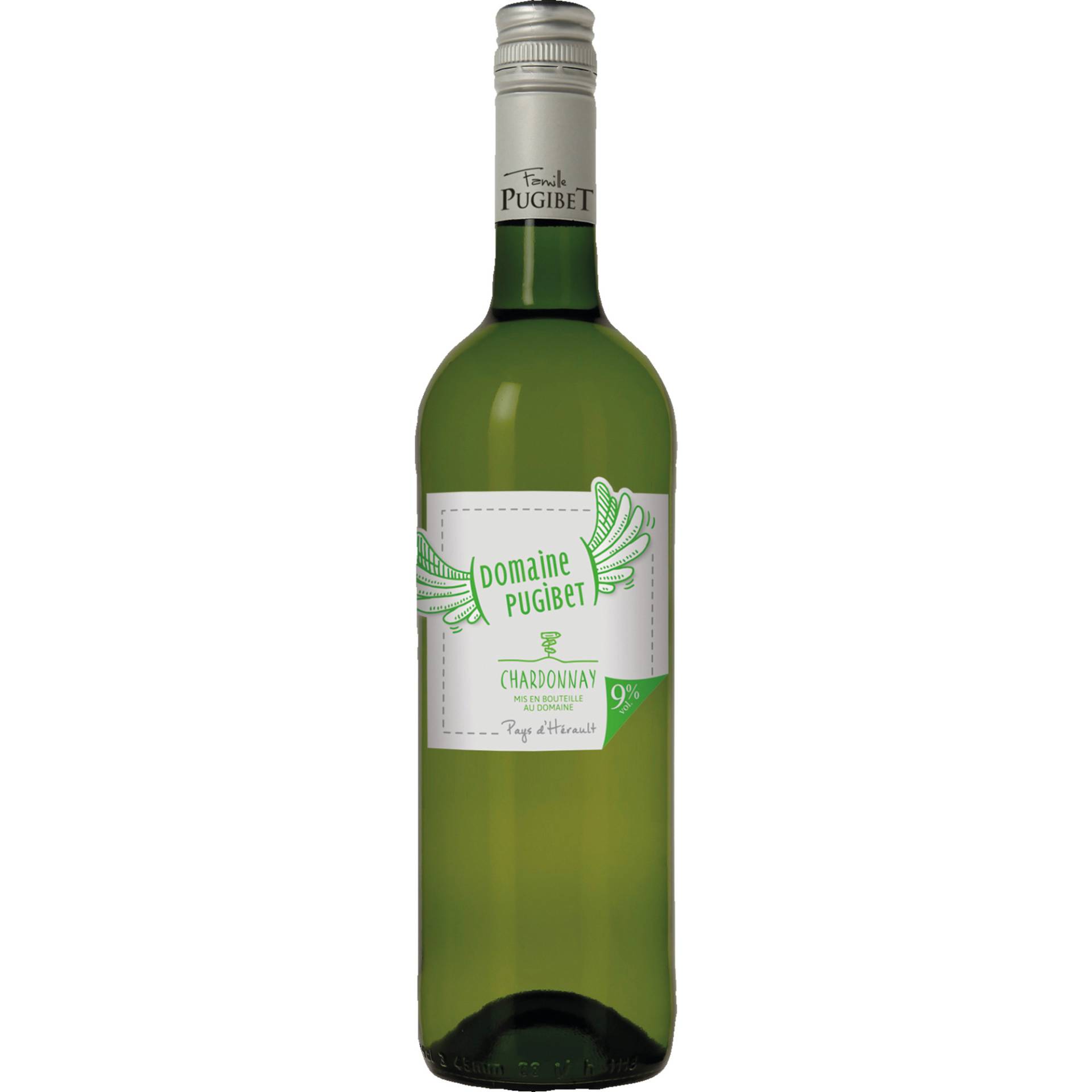 Domaine Pugibet Chardonnay, Pays de l'Herault IGP, Languedoc-Roussillon, 2023, Weißwein von SARL La Colombette,34500,Béziers,Frankreich