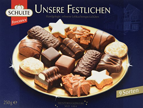 Schulte Unsere Festlichen 11 Lebkuchenspezialitäten, 11er Pack (11 x 250 g) von SCHULTE